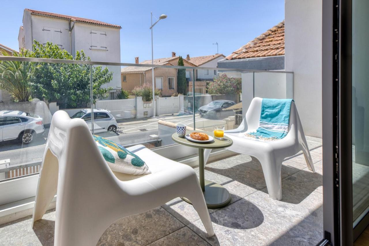 South-Of-France T2 Neuf Haut De Gamme, Climatise, Parking Gratuit, 2Eme Ligne Balcon Carnon-Plage Eksteriør bilde